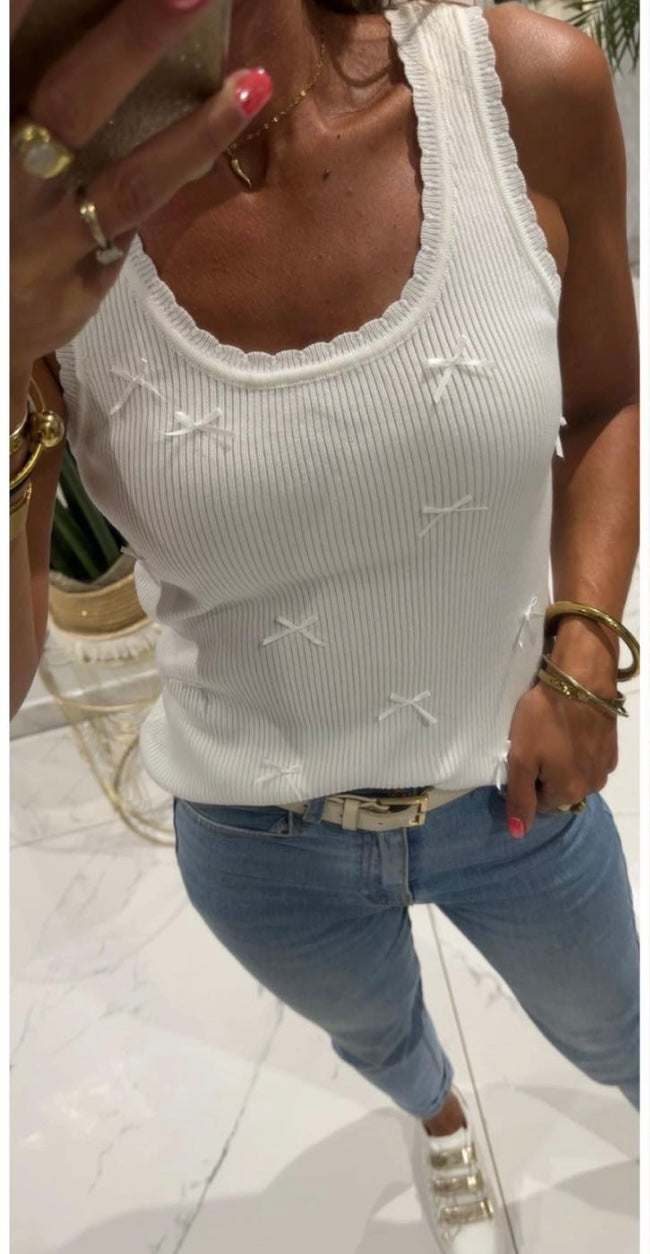 Top en maille blanc
