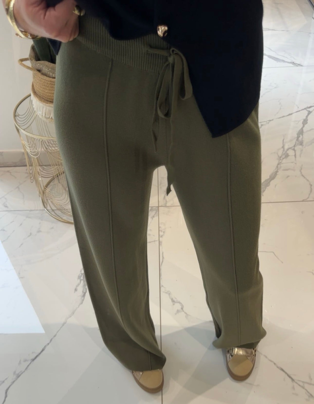 Pantalon style jogging kaki