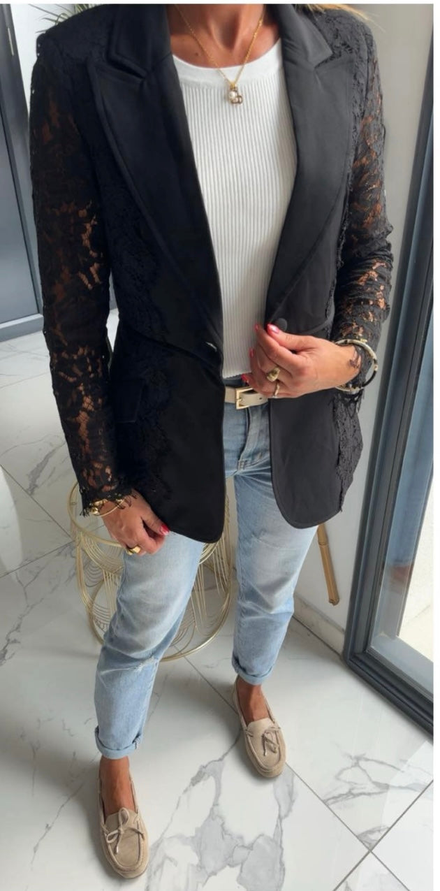 Blazer noir dentelle