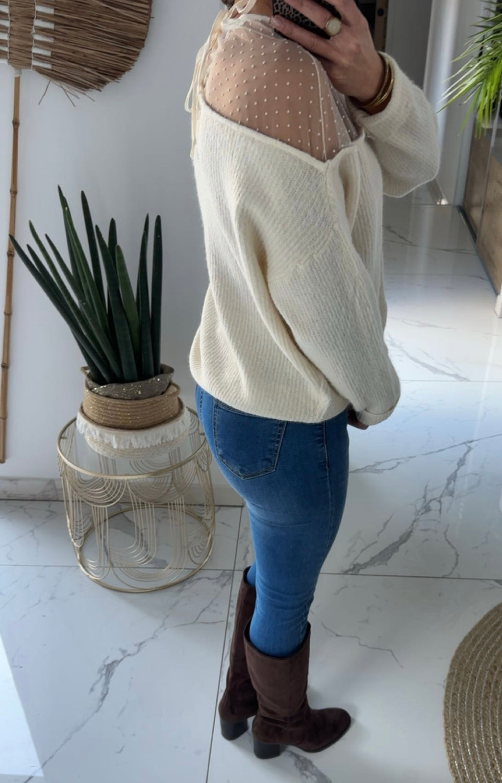 Pull blanc cassé