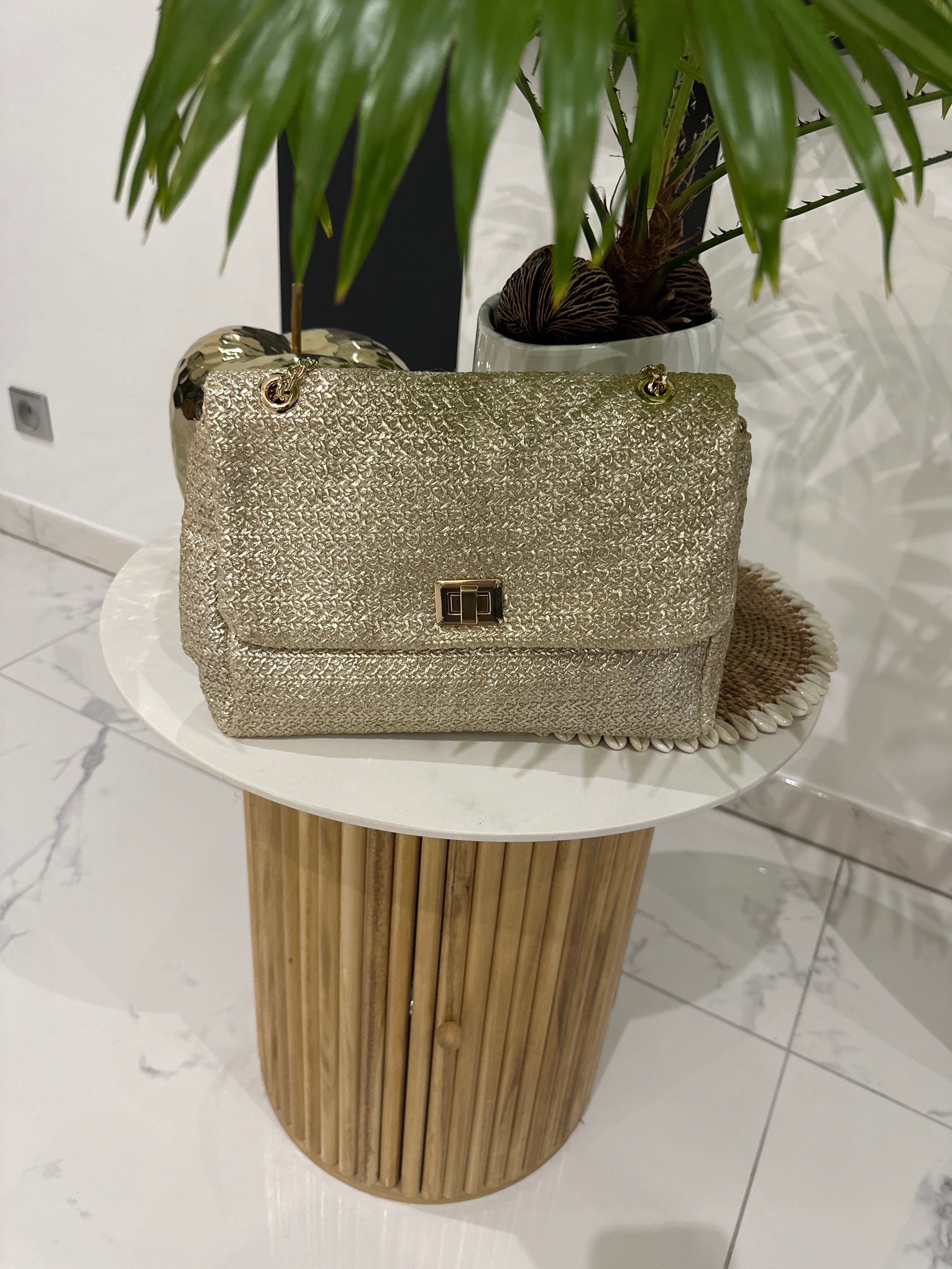 Sac à main doré