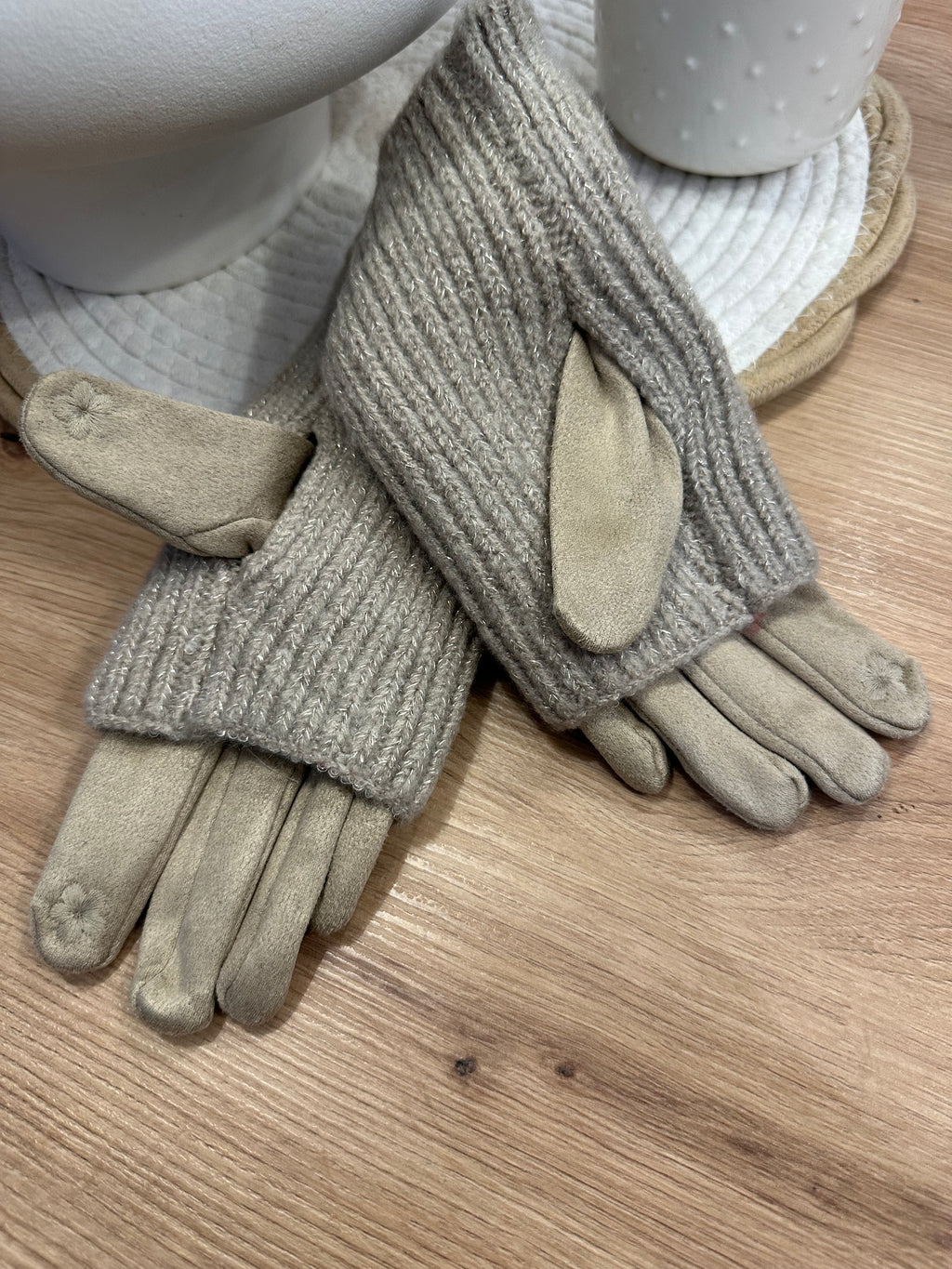 Gants beige