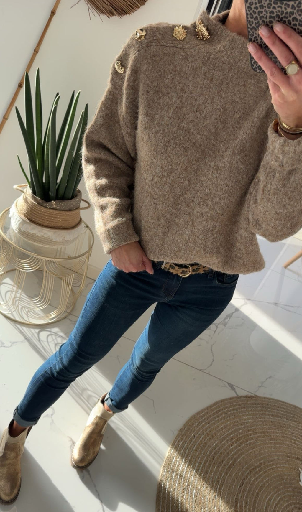 Pull taupe