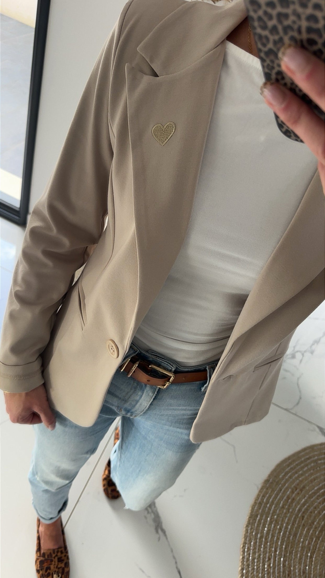Blazer taupe cœur