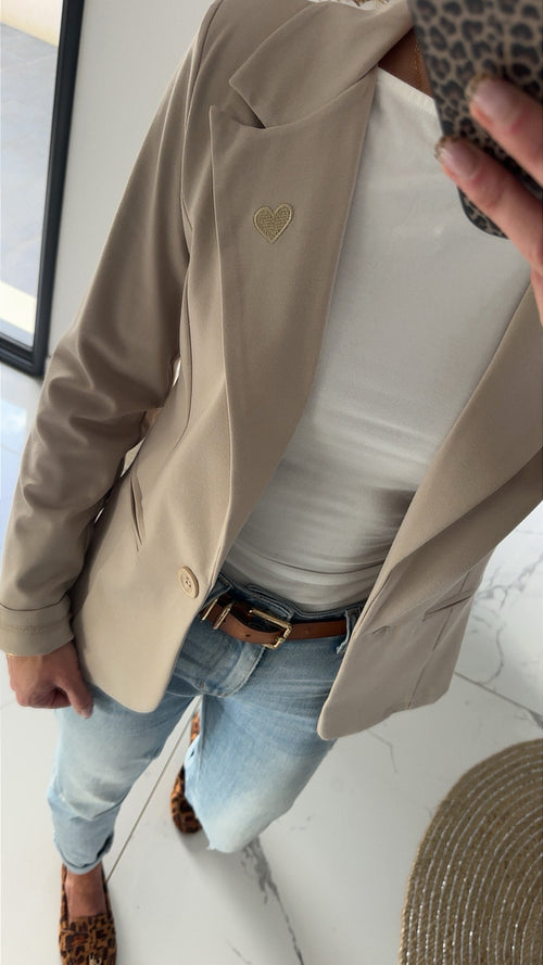 Blazer taupe cœur