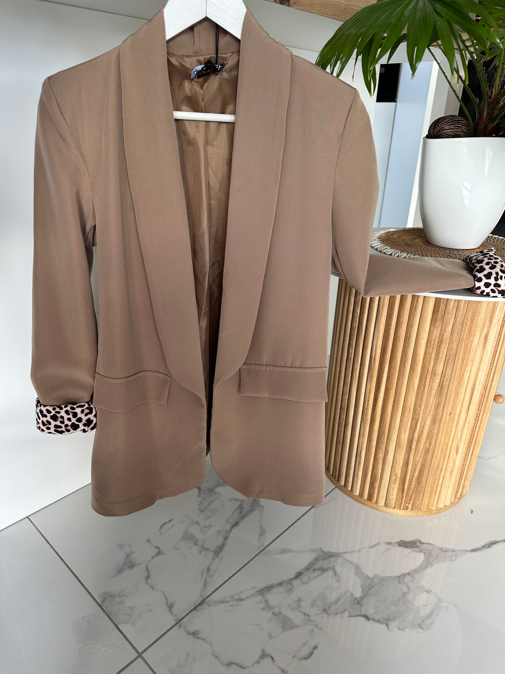 Blazer camel revers léopard
