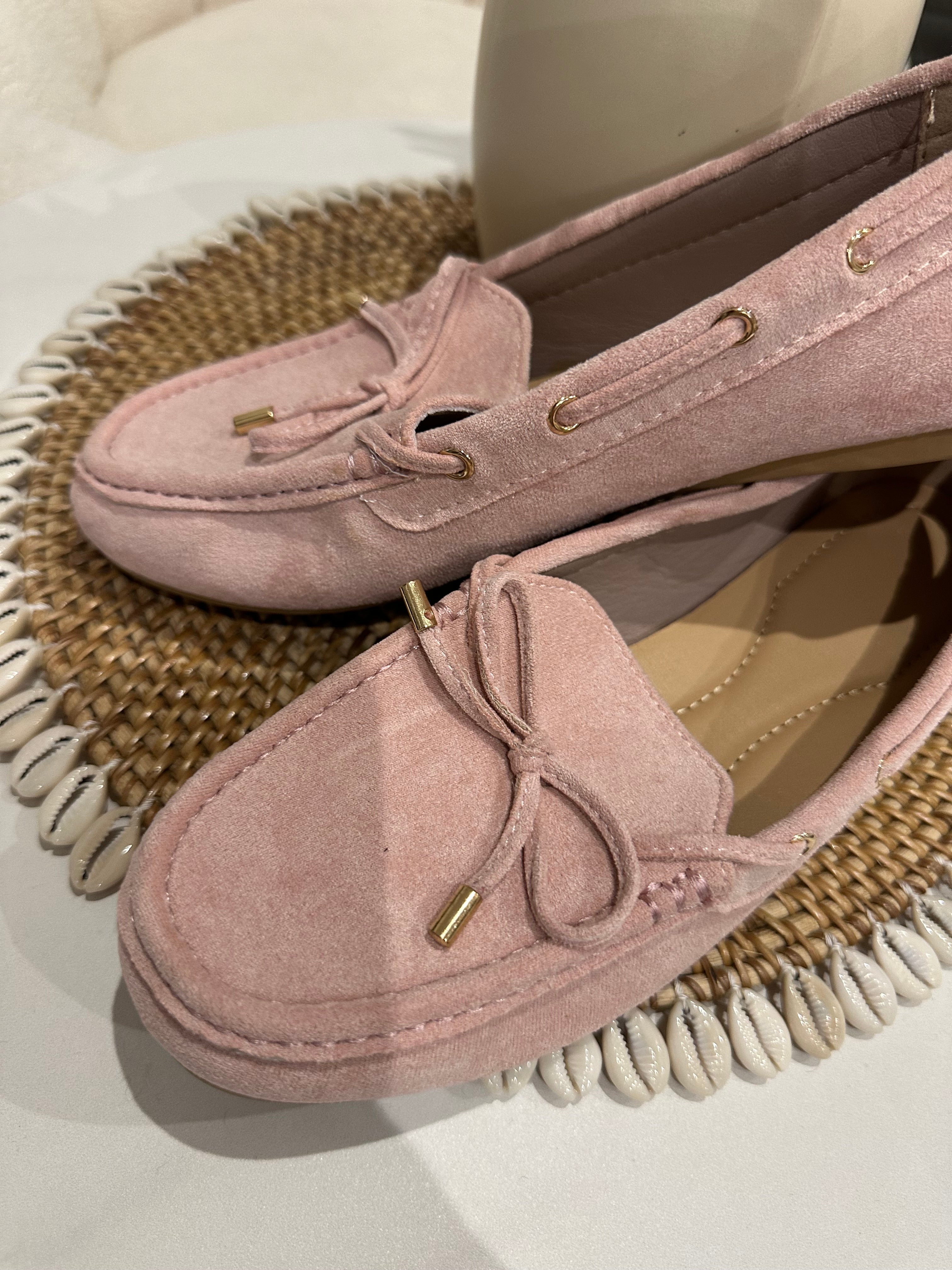 Mocassins rose poudré