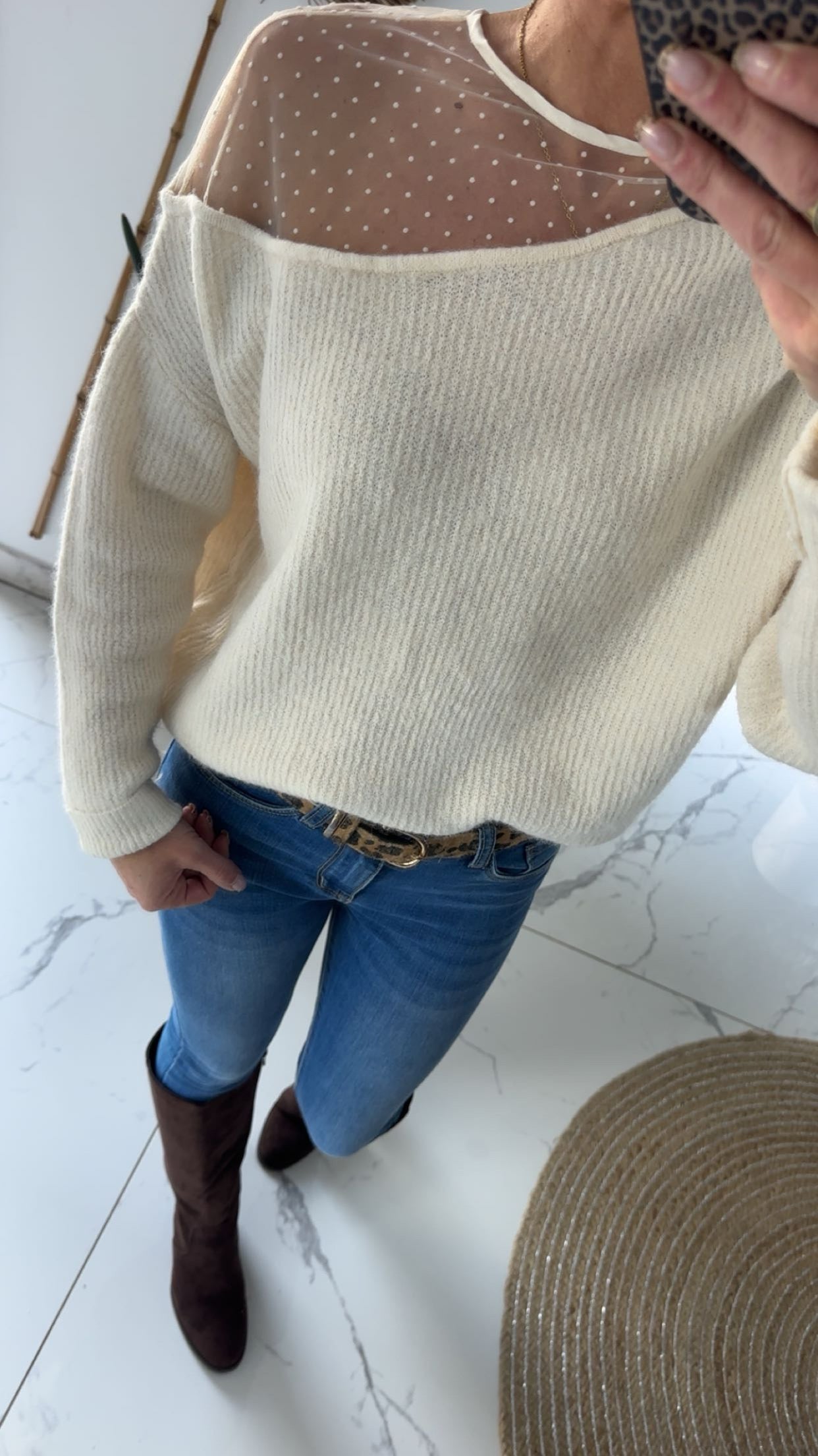 Pull blanc cassé
