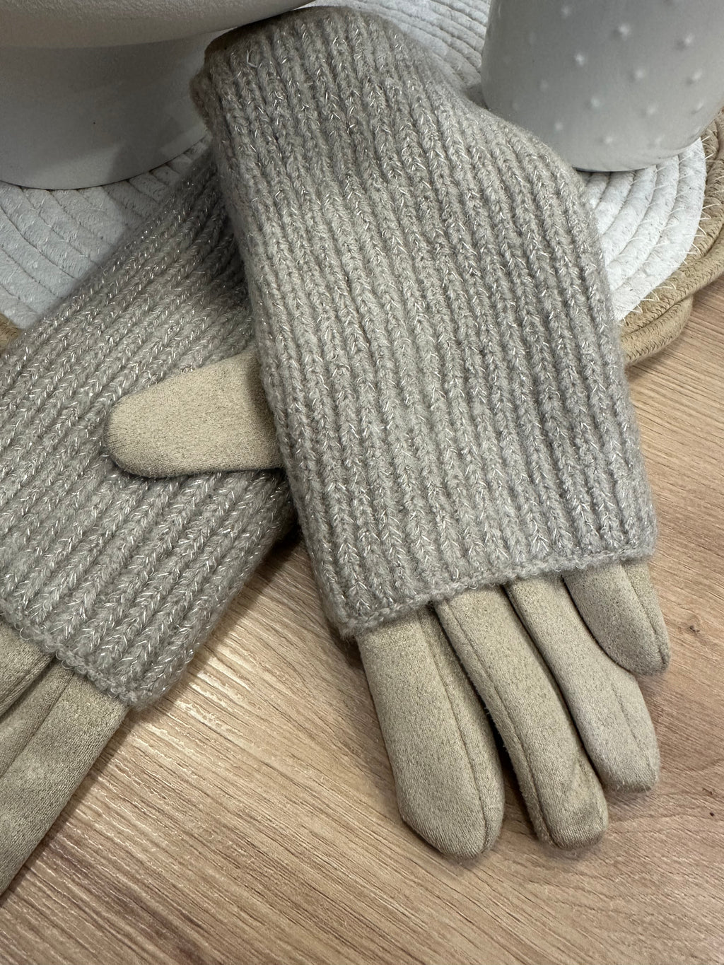 Gants beige
