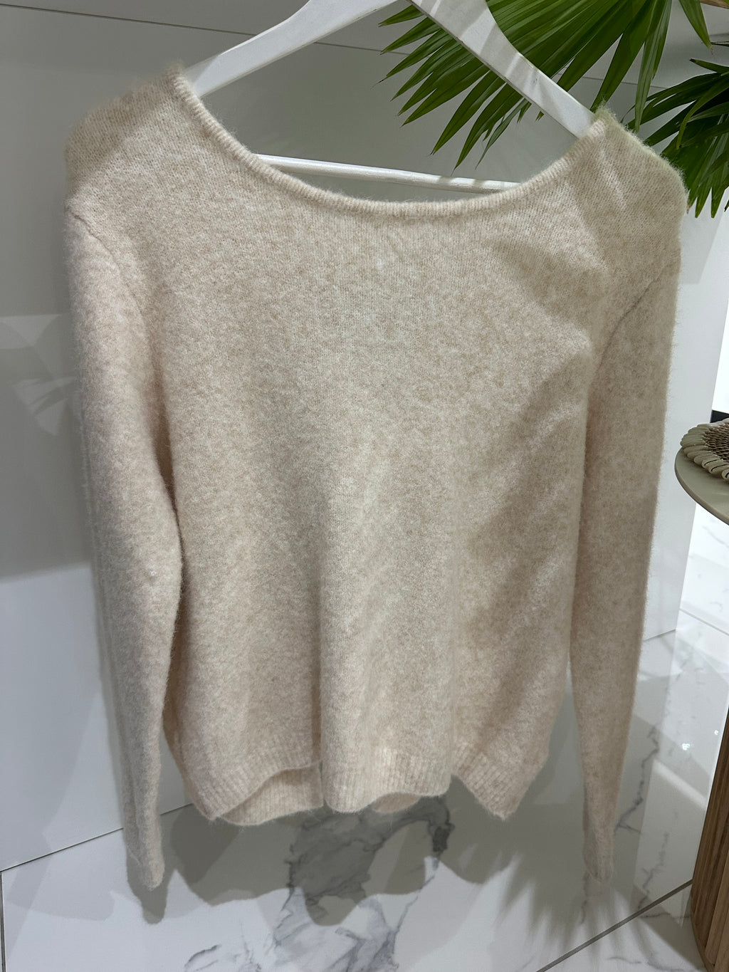 Pull réversible beige