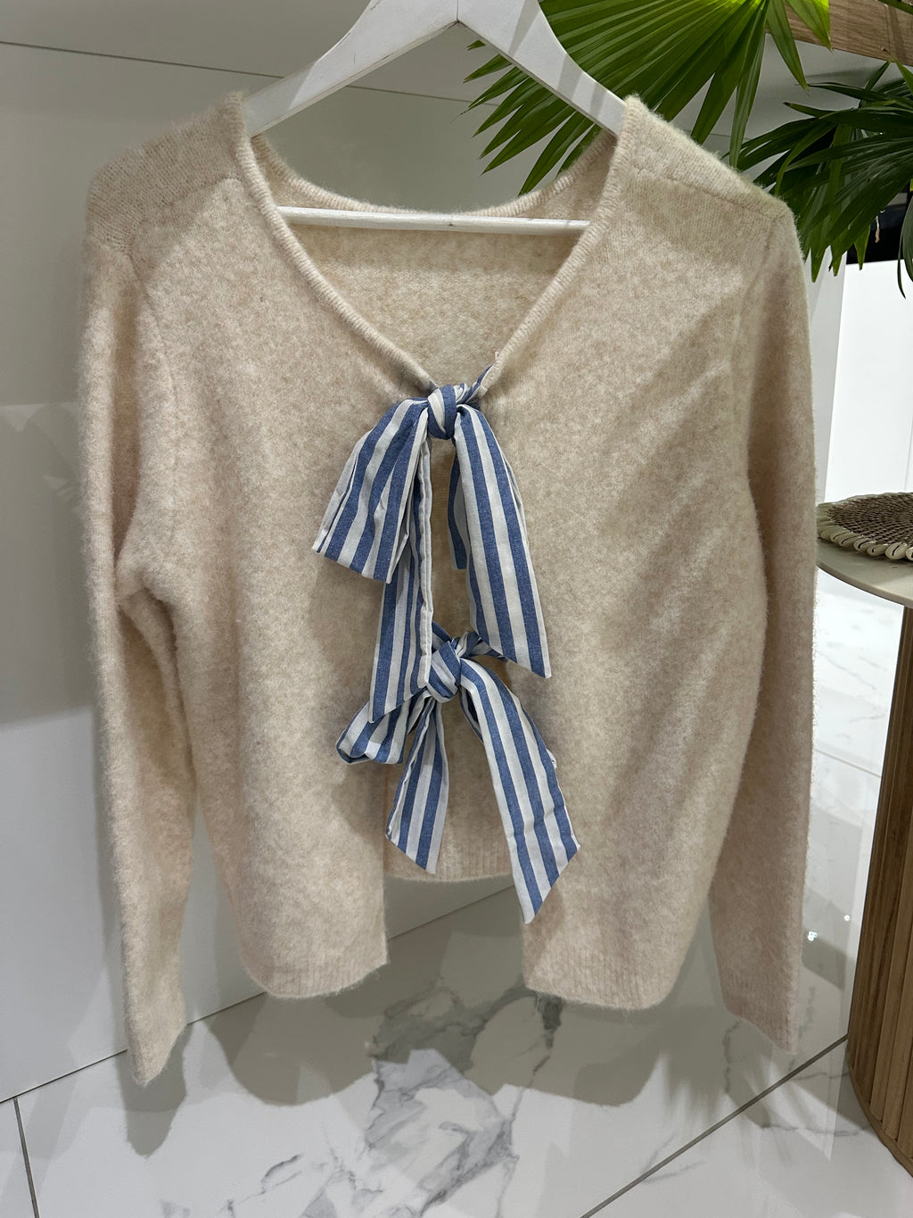 Pull réversible beige