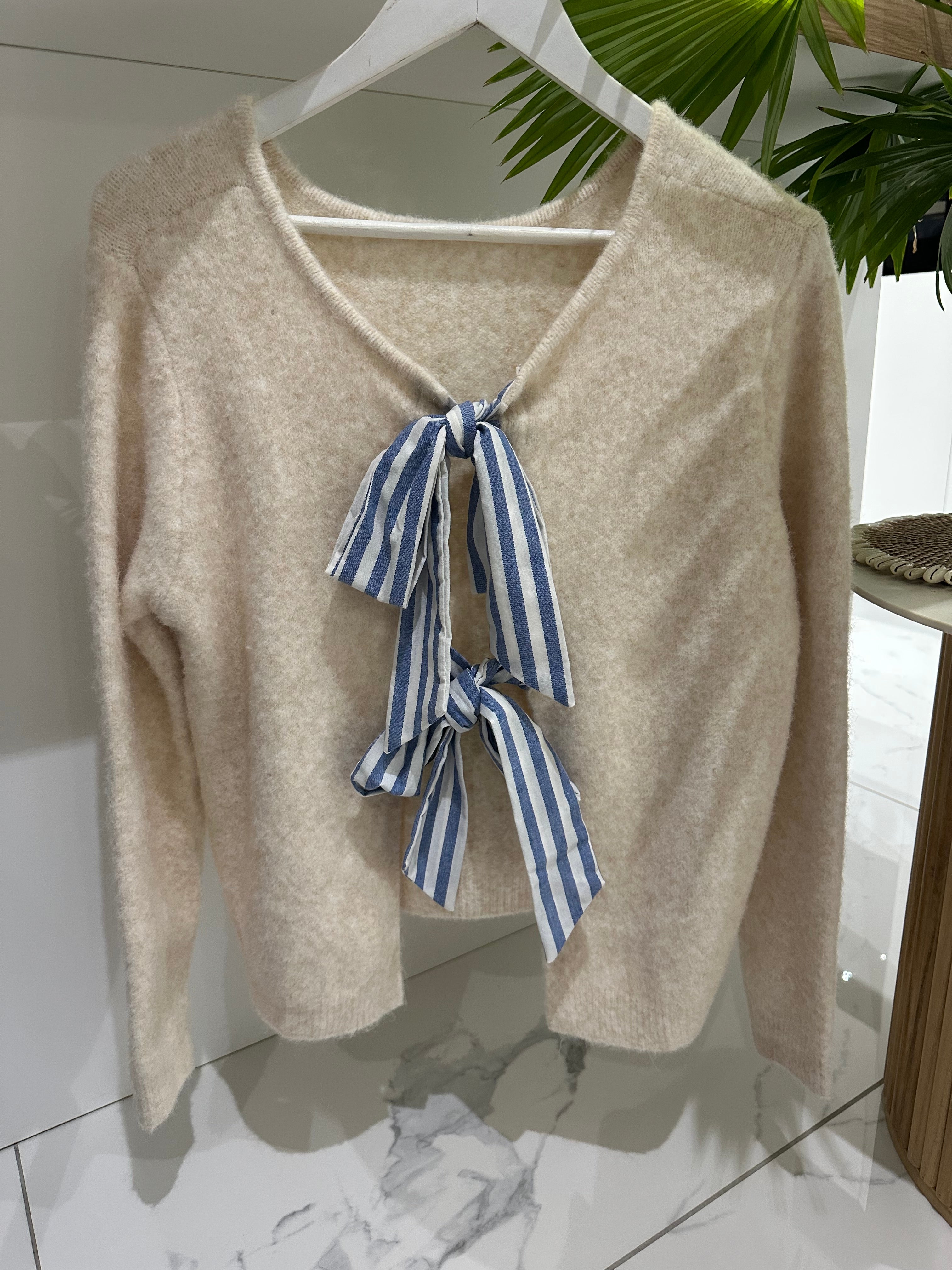 Pull réversible beige