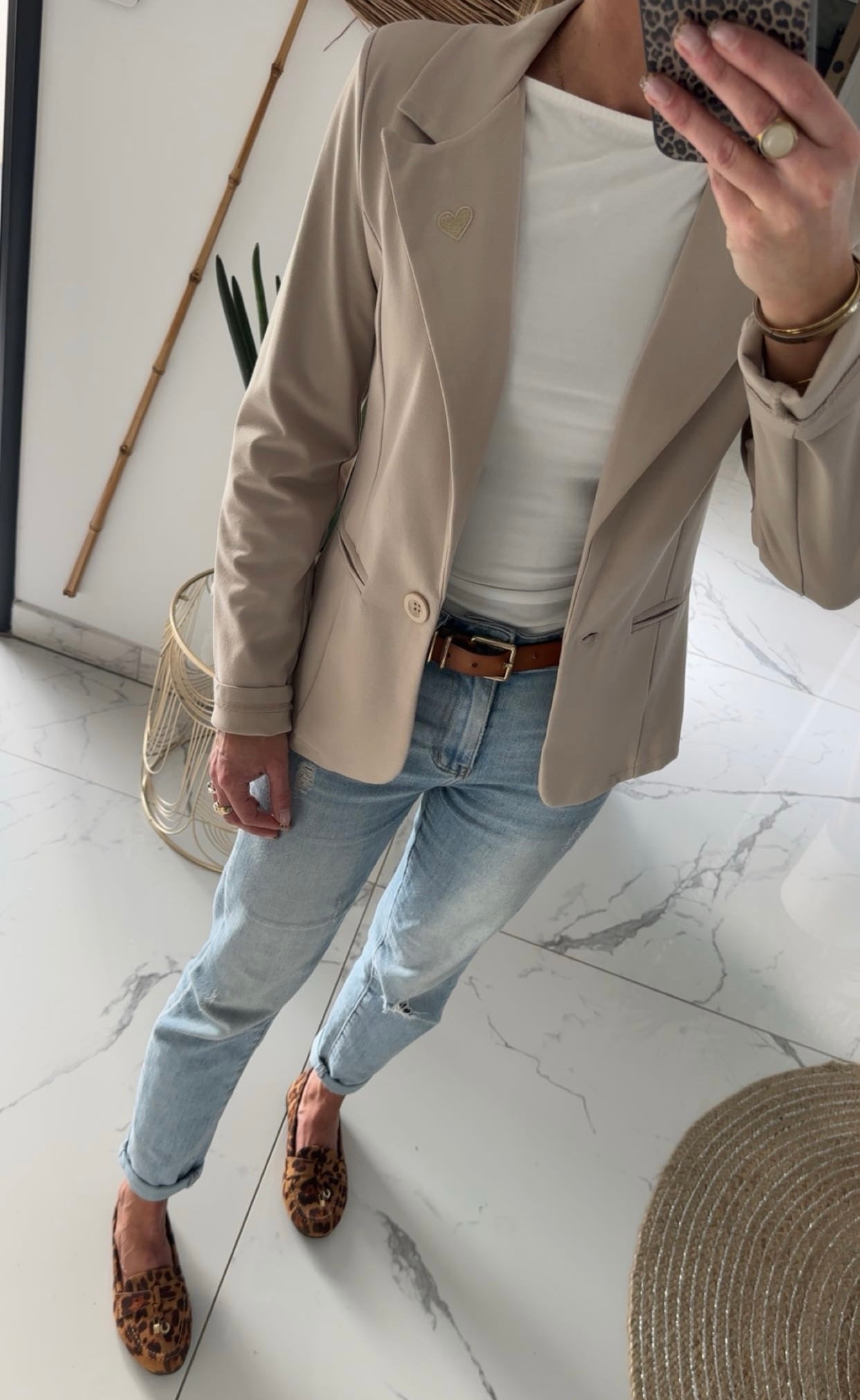 Blazer taupe cœur
