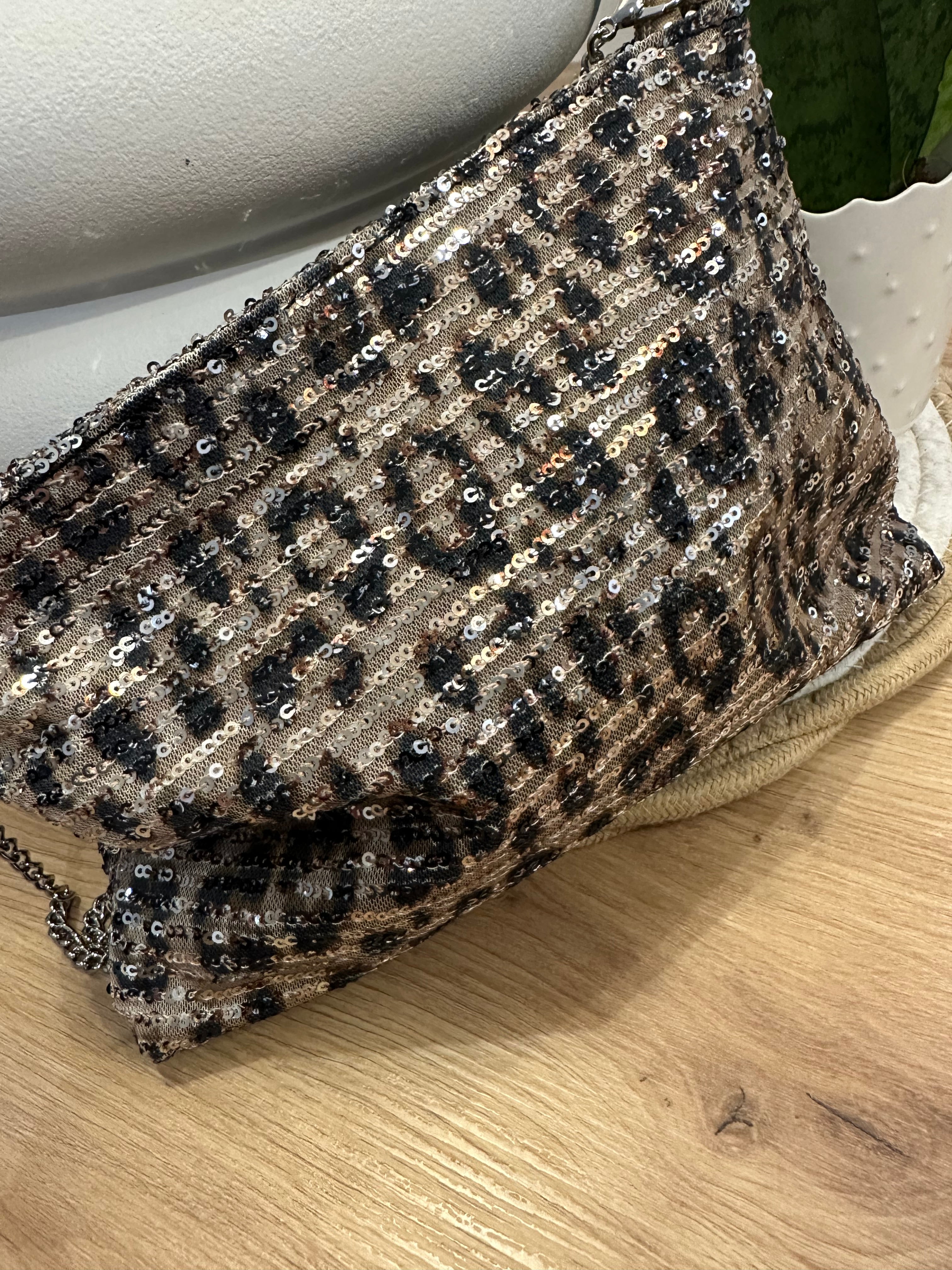 Pochette sequins léopard