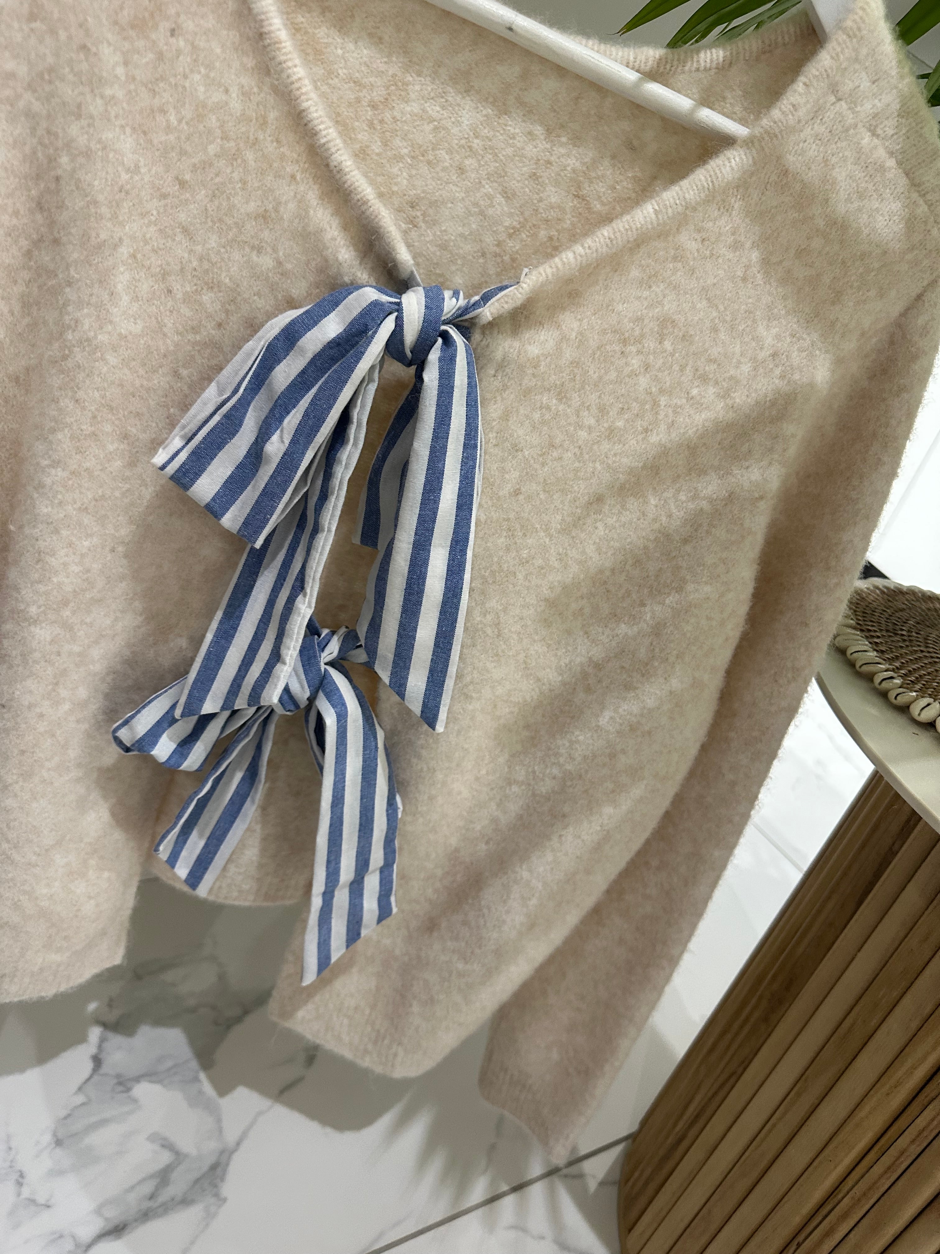Pull réversible beige