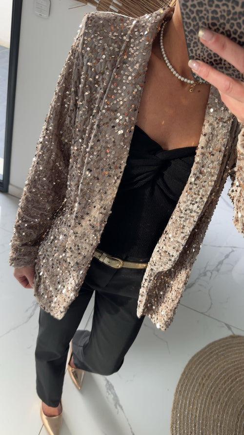 Blazer sequins champagne