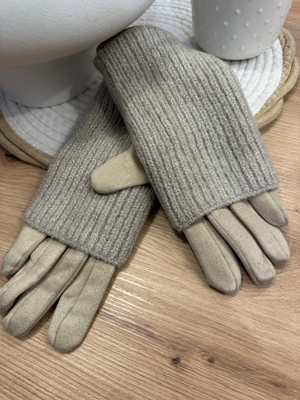 Gants beige