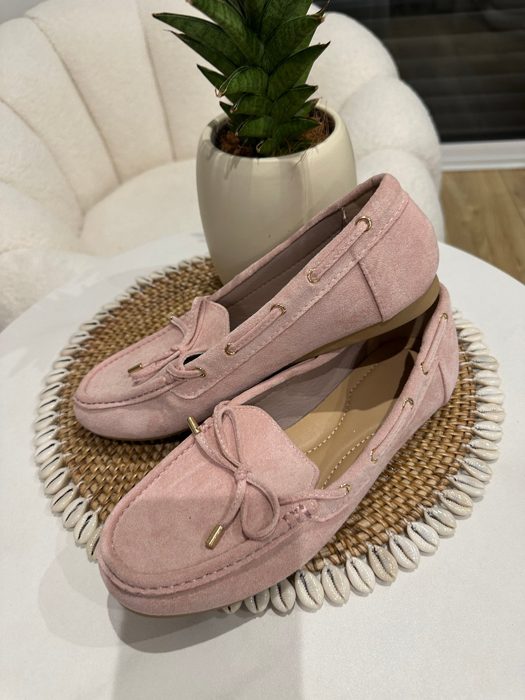 Mocassins rose poudré