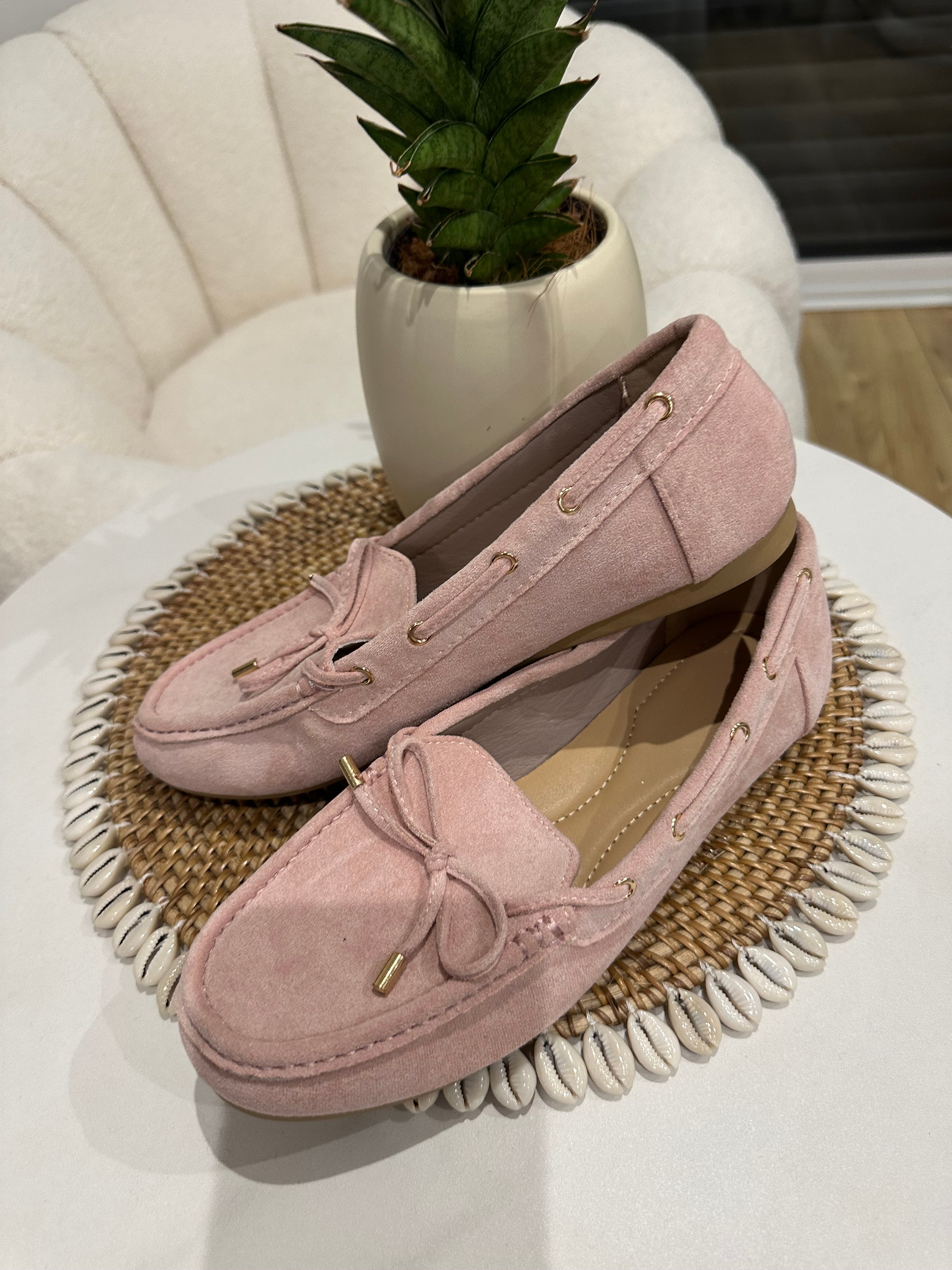 Mocassins rose poudré