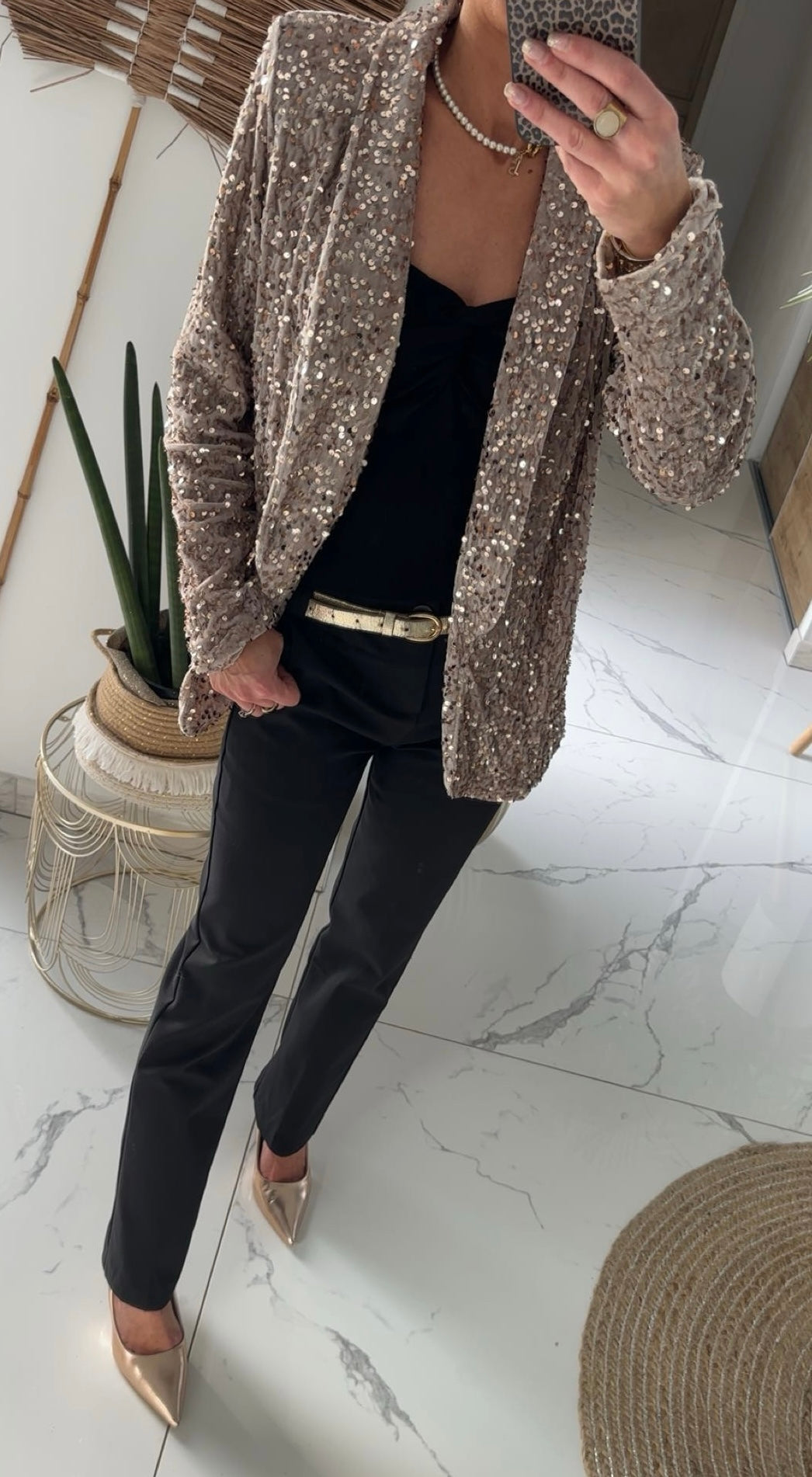 Blazer sequins champagne