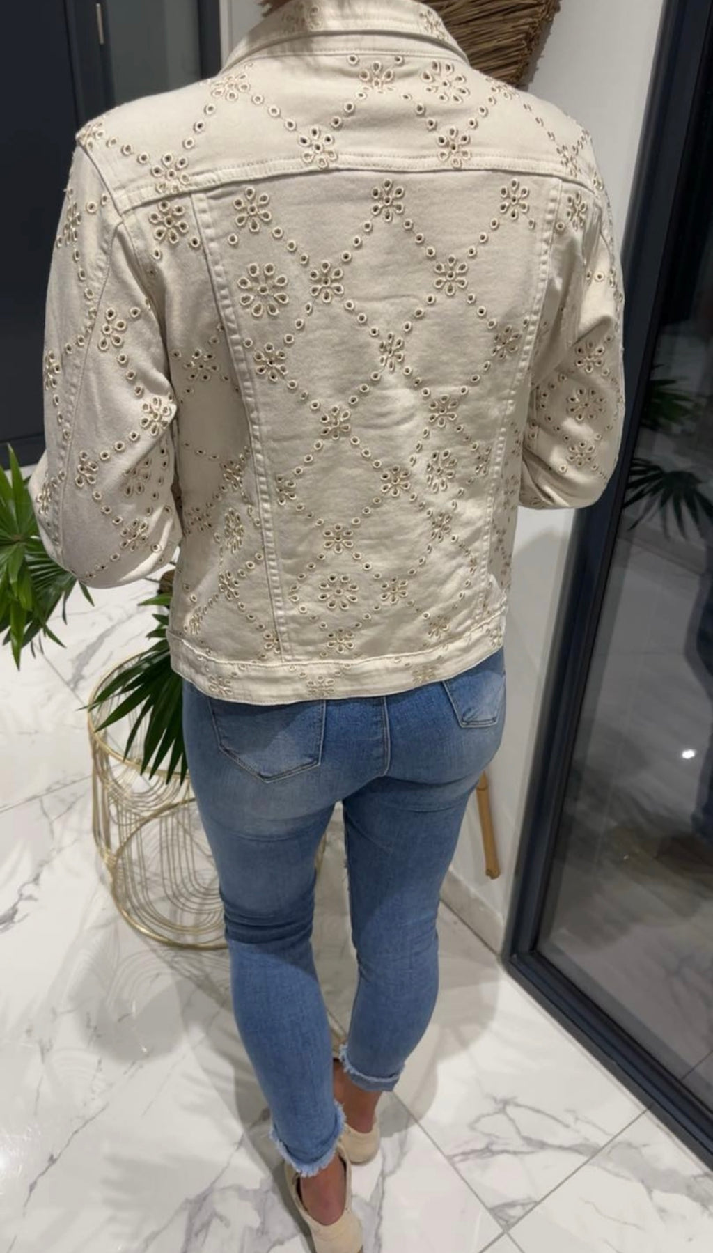 Veste en jeans beige