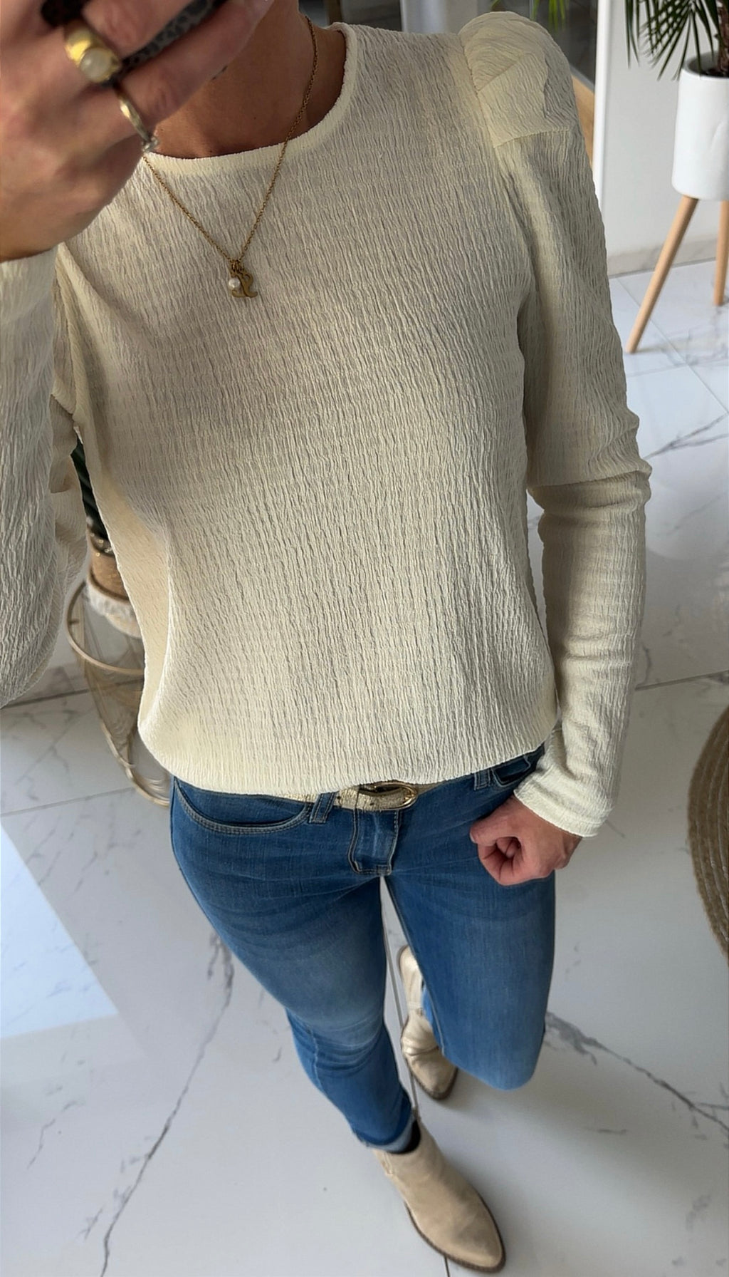 T-shirt blanc cassé